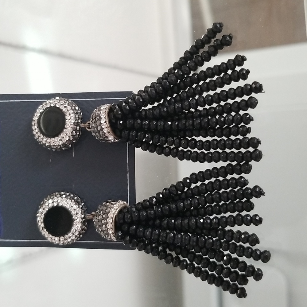 Swarovski crystal drop earrings black